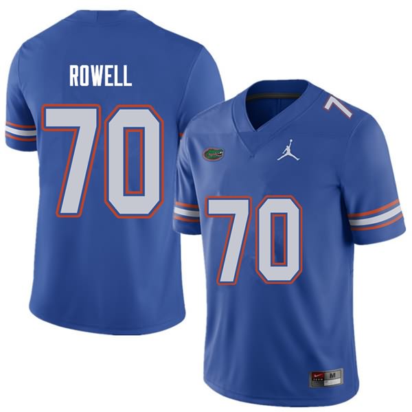 Men's NCAA Florida Gators Tanner Rowell #70 Stitched Authentic Jordan Brand Royal College Football Jersey MSL6565FI